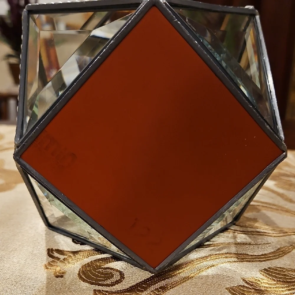 Geometric Glass Candle Holder/Terrarium/Suncatcher, Refracts Light Beautifully